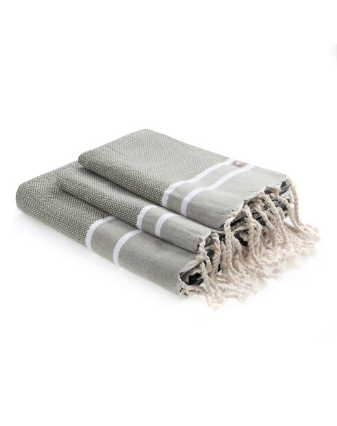Stockholmer Badezimmer-Set, olivgrün, 3-teilig