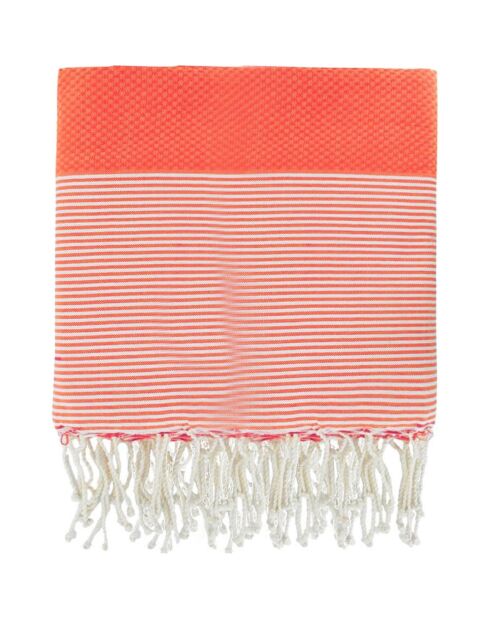 Fouta Famiglia XXL Ibiza a nido d'ape rosso corallo - 200x200 cm