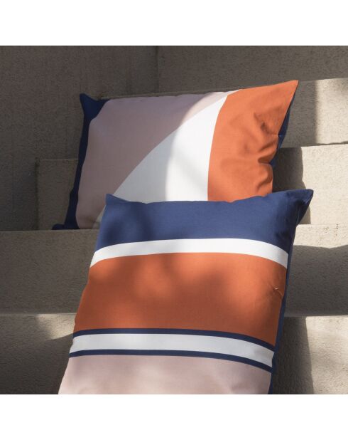 Housse de coussin d'extérieur Colorblock terracotta - 60x40 cm