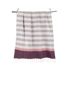 Fouta Arcachon grau/rosa/pflaume - 100x200 cm