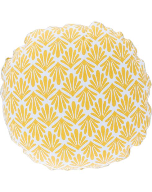 Coussin rond d'extérieur Bonbon Peacock jaune - D. 43cm