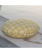 Coussin rond d'extérieur Bonbon Peacock jaune - D. 43cm