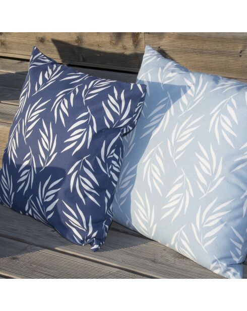 Housse de coussin d'extérieur Foliage bleu marine - 50x50 cm