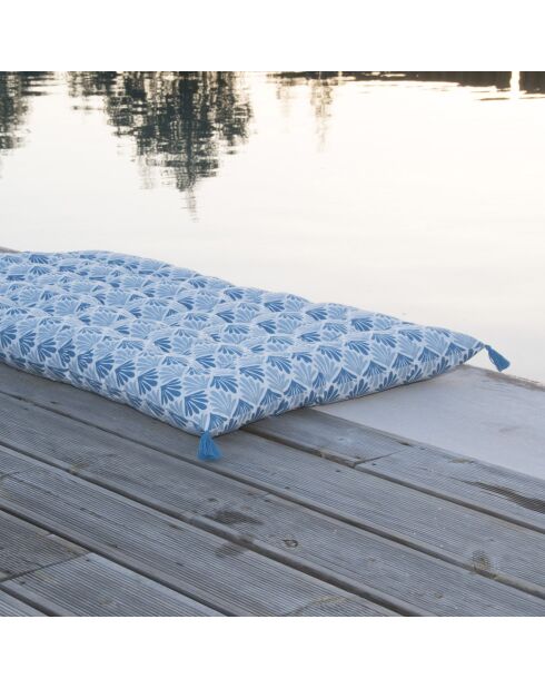 Matelas d'extérieur en coton Peacock bleu - 60x120 cm