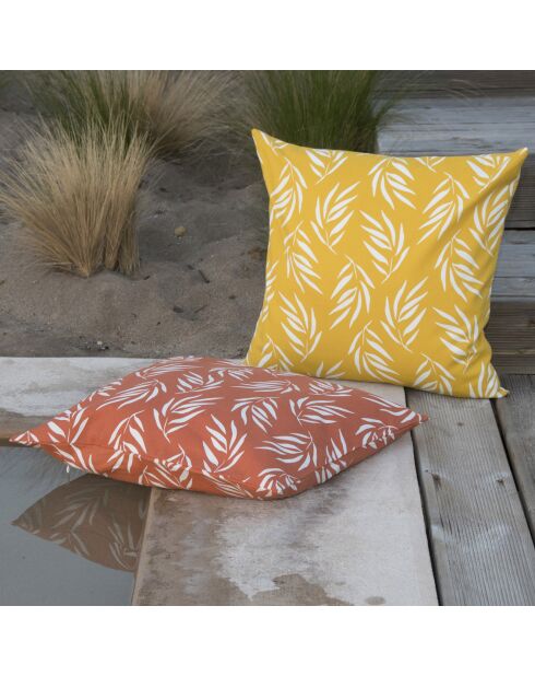 Housse de coussin d'extérieur Foliage jaune - 50x50 cm