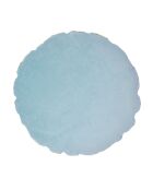 Coussin rond en velours de coton Bonbon bleu - D. 43cm