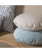 Coussin rond en velours de coton Bonbon bleu - D. 43cm