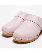 Sabots en Cuir Sofia blush - Talon 5 cm