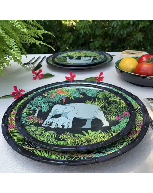 Piatto da dessert Jungle piccolo multicolore - D.23 cm