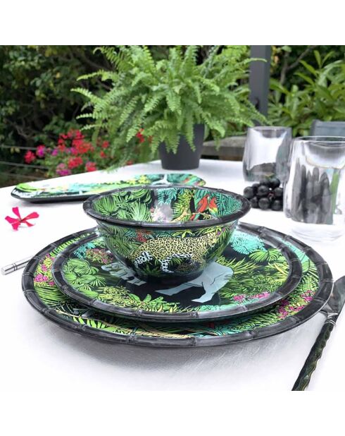 Piatto da dessert Jungle piccolo multicolore - D.23 cm