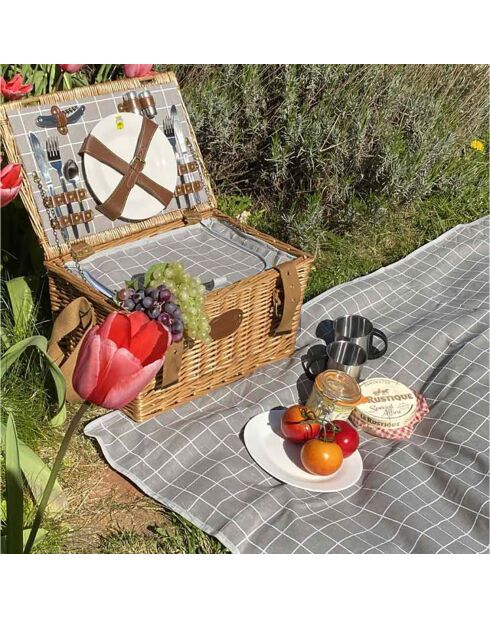 Concorde graue wasserdichte Tischdecke - 140x140 cm