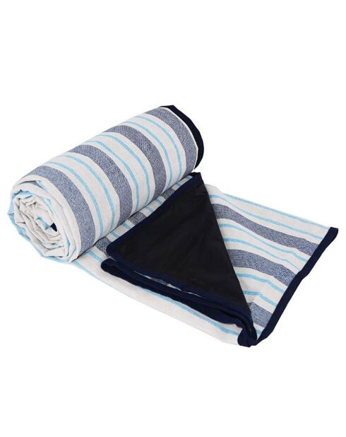 Wasserdichte Tischdecke mit blau/weißen Streifen - 140x140 cm