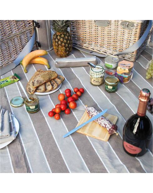 Nappe imperméable XL beige/gris - 140x280 cm