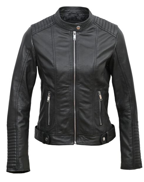 Veste en Cuir Evita noire