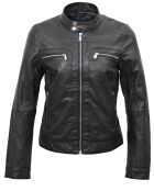 Galina zwarte leren jas