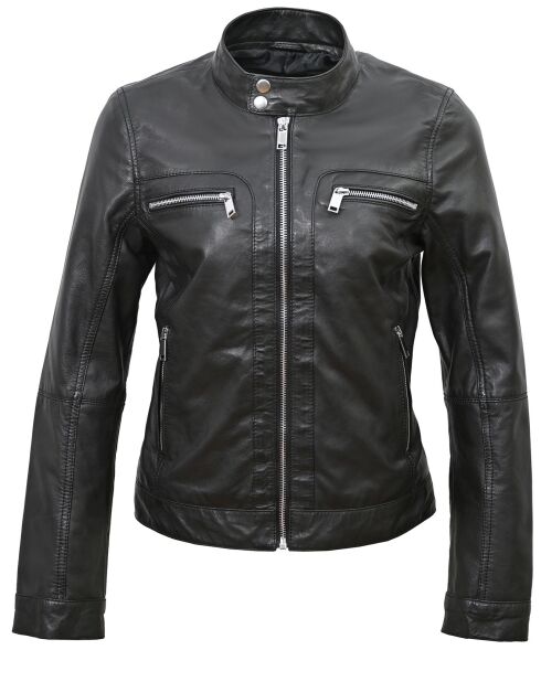 Galina zwarte leren jas