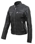 Galina zwarte leren jas