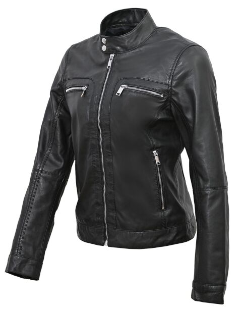 Galina zwarte leren jas