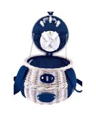 Panier à pique-nique en Osier Deauville bleu -  2 personnes