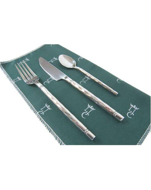 Panier à pique-nique en Osier & Cuir Saint Honoré vert - 4 personnes