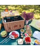 Panier à pique-nique en Osier & Cuir Saint Honoré vert - 4 personnes