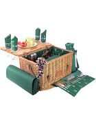 Panier à pique-nique en Osier & Cuir Saint Honoré vert - 4 personnes