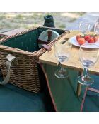 Panier à pique-nique en Osier & Cuir Saint Honoré vert - 4 personnes