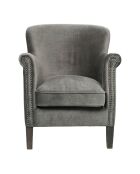 Fauteuil Claude en velours gris foncé - 70x79x78 cm