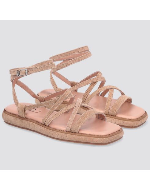 Sandales en Cuir Amelia saumon