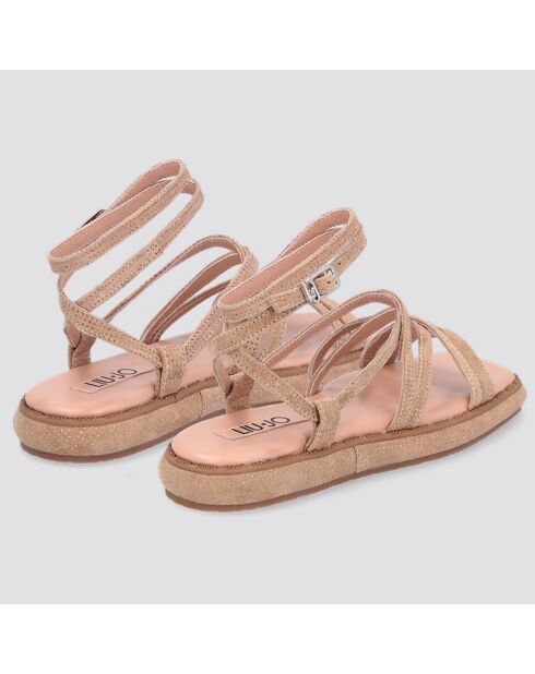 Sandales en Cuir Amelia saumon