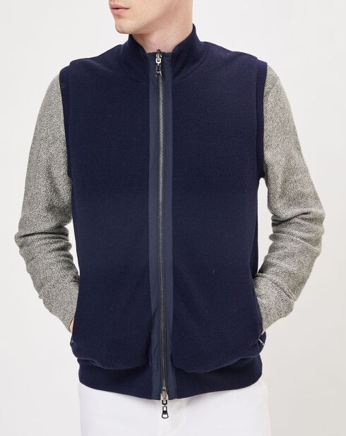 Gilet réversible sans manches bleu marine