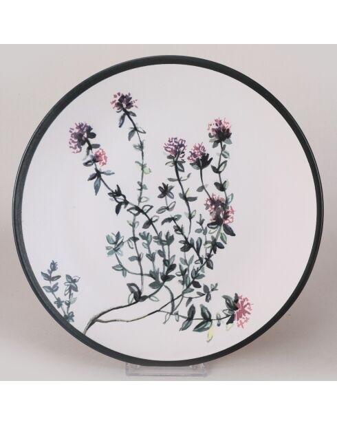 6 platos llanos de gres multicolor - D.25 cm