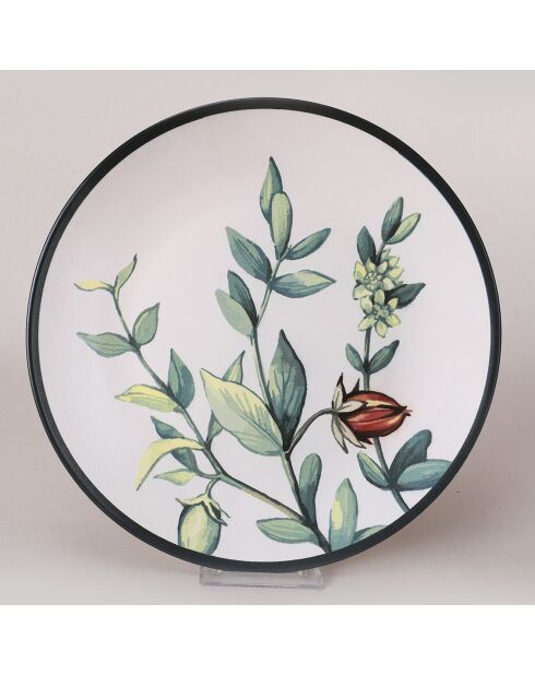 6 platos llanos de gres multicolor - D.25 cm