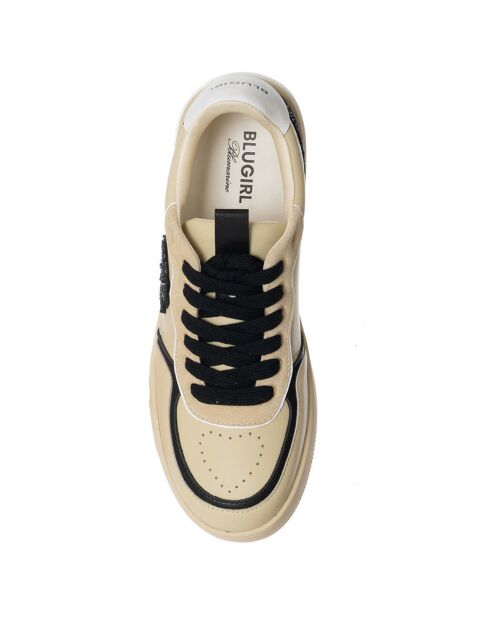 Sneakers en Cuir Wow beige/noir