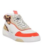 Sneakers en Cuir Wilow blanc/rouge/léopard