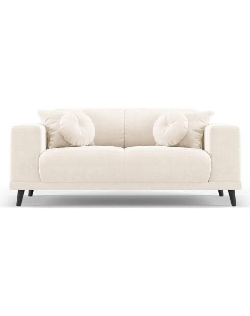 Canapé Velours Giorgio 2 Places beige clair - 170x92x74 cm