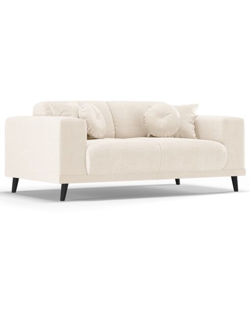 Canapé Velours Giorgio 2 Places beige clair - 170x92x74 cm