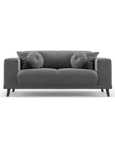 Canapé Velours Giorgio 2 Places gris - 170x92x74 cm