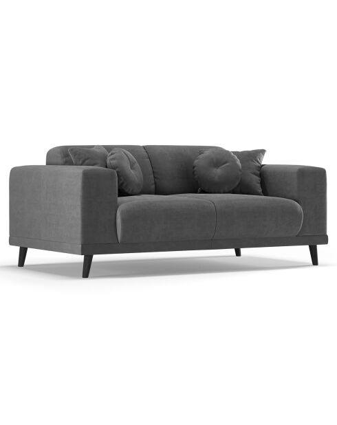 Canapé Velours Giorgio 2 Places gris - 170x92x74 cm