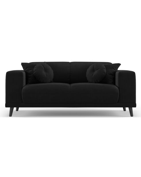 Canapé Velours Giorgio 2 Places noir - 170x92x74 cm