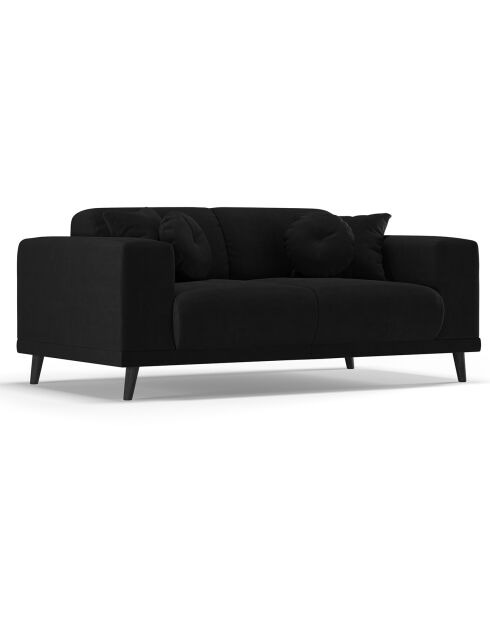 Canapé Velours Giorgio 2 Places noir - 170x92x74 cm