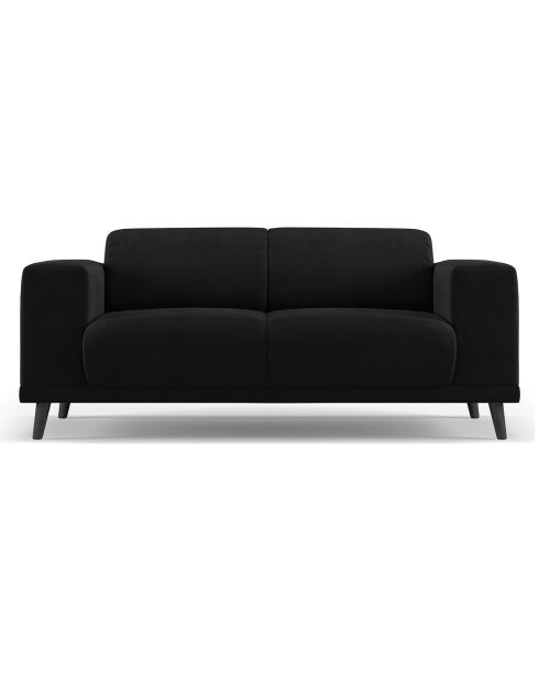 Canapé Velours Giorgio 2 Places noir - 170x92x74 cm