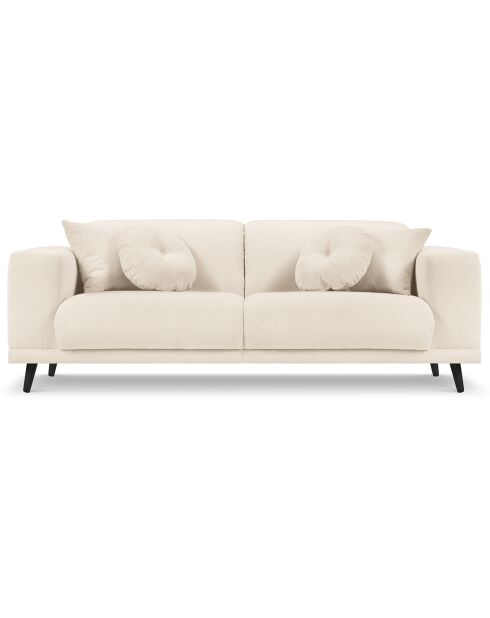 Canapé Giorgio Velours Côtelé 2 Places beige clair - 170x92x74 cm