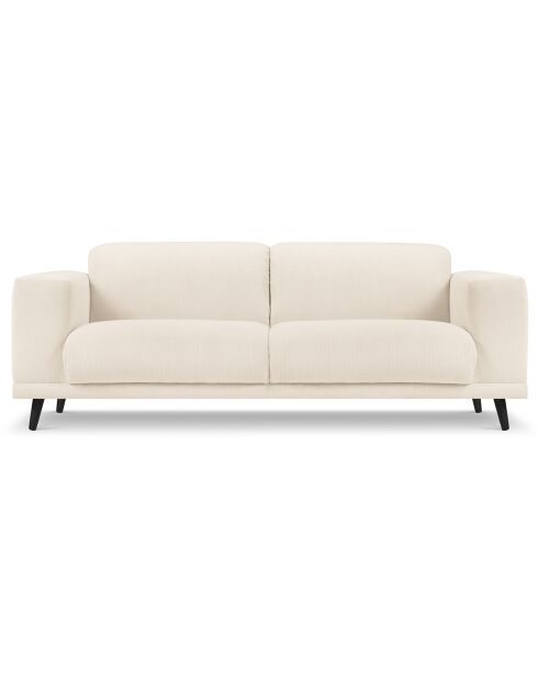 Canapé Giorgio Velours Côtelé 2 Places beige clair - 170x92x74 cm