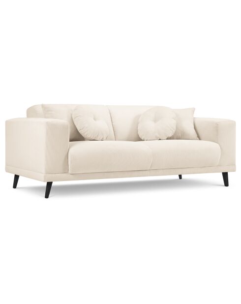 Canapé Giorgio Velours Côtelé 2 Places beige clair - 170x92x74 cm