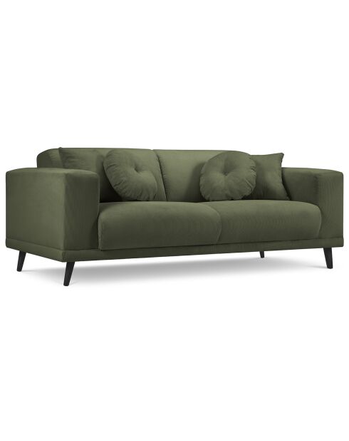 Canapé Giorgio Velours Côtelé 2 Places vert - 170x92x74 cm