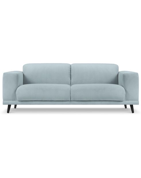 Canapé Giorgio Velours Côtelé 2 Places bleu clair - 170x92x74 cm