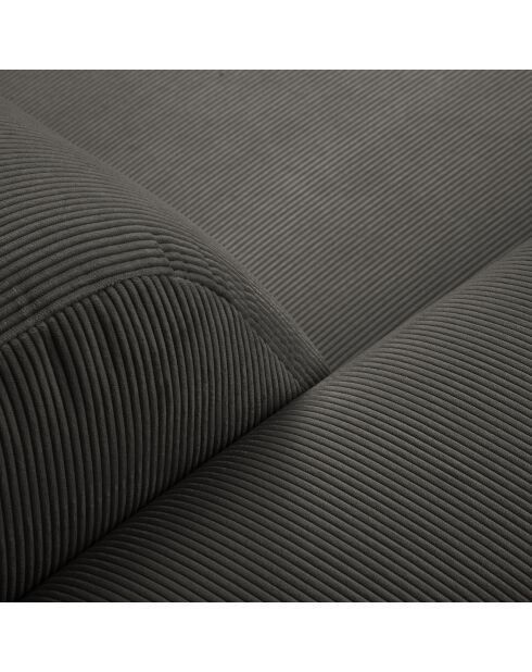 Canapé Giorgio Velours Côtelé 2 Places gris foncé - 170x92x74 cm