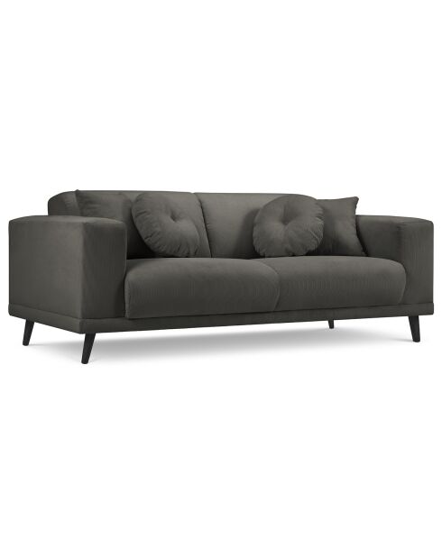 Canapé Giorgio Velours Côtelé 2 Places gris foncé - 170x92x74 cm