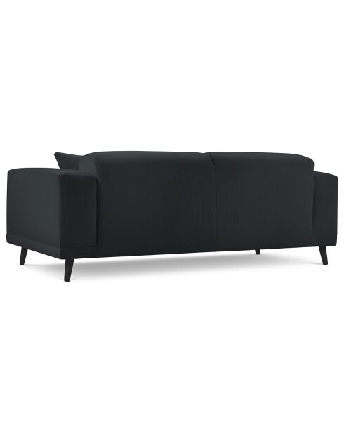 Canapé Giorgio Velours Côtelé 2 Places noir - 170x92x74 cm